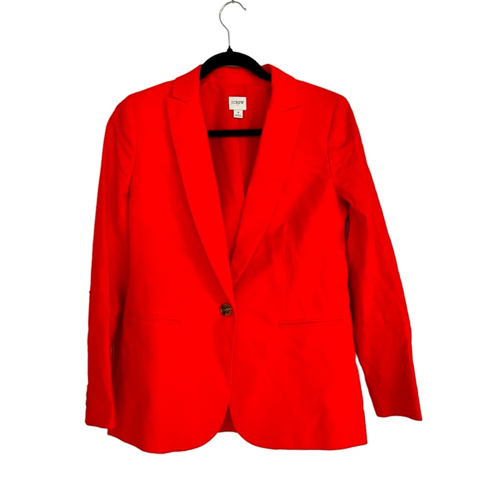 J Crew Linen blend red blazer, Size 4, $10